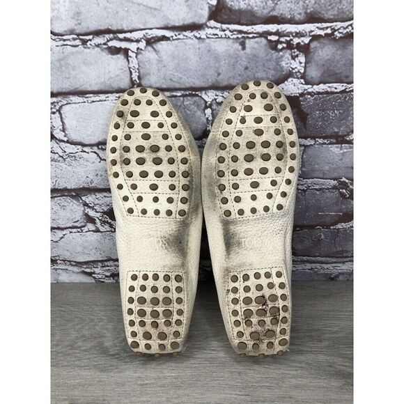 Tod’s Ivory Cream Leather Gommino Driving Moccasin Shoes Women’s Sz 40EU/9.5M US - Picture 11 of 16